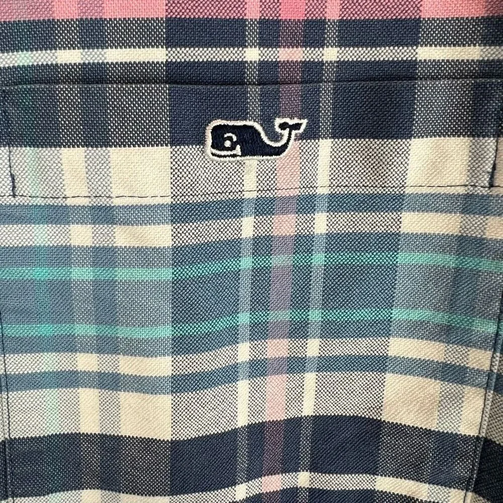 Vineyard Vines Men's Slim Fit Plaid Shirt M Long Sleeve Button-Up slim fit Tucke